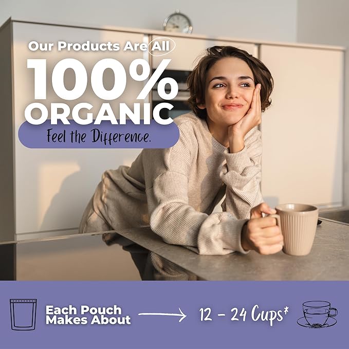 Clear Mind + Focus and Memory Loose Leaf Tea w/ Ginkgo Biloba Gotu Kola Rosemary | Organic Herbal Tea | 2 oz (57 gram) | Decaf Vegan Healthy ZERO Caffeine Organic Herbs No Natural or Artificia