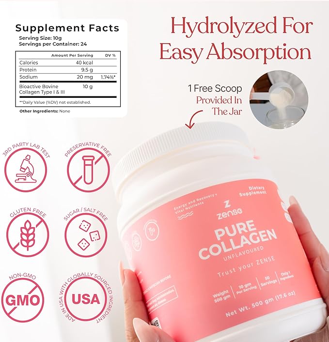 Hydrolyzed Collagen Powder for Women &amp Men – Organic Type I &amp III Bovine Collagen Peptides High Protein – for Bone Strength Joint Support Healthy Hair &amp Glowing Skin - Colágeno Hidroliz
