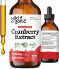 Wild &amp Organic Cranberry Concentrate Liquid Drops 12500 mg - Urinary Tract Support with Cranberry Supplement for Women &amp Men - 500 mg Extract per Serving - Vegan Sugar &amp Alcohol-Free - 4