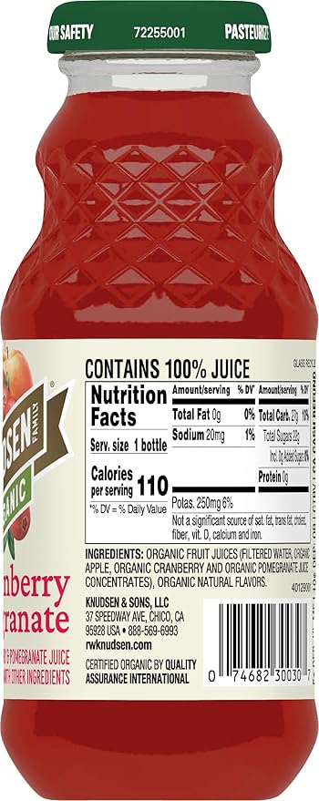 R.W. Knudsen Organic Cranberry Pomegranate Juice 8 fl oz (12 Pack)