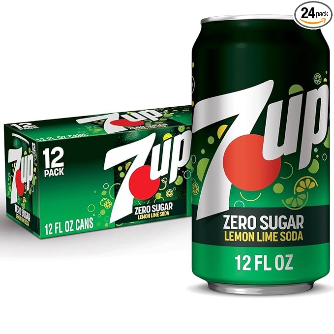 lemon lime Zero Sugar SevenSoda 12 Oz. Pack of 24