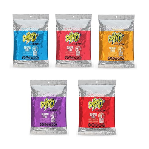 500-Pack Electrolyte Powder Packets 0.11oz - ZERO Qwik Stik- Sugar-Free Drink Mix 5 Assorted Flavors 500-Pack - Hydration Packets with Multi-Flavor