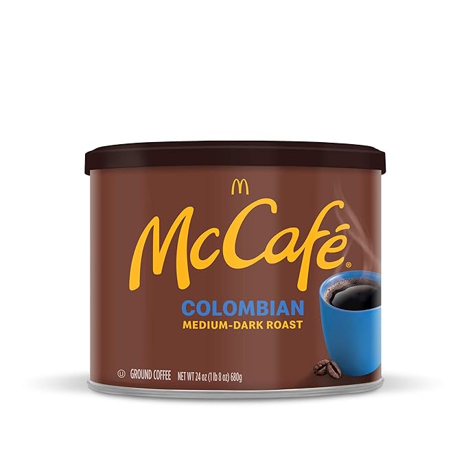 McCafe Colombian Medium-Dark Roast Ground Coffee 24 oz Canister (Pack of 2)