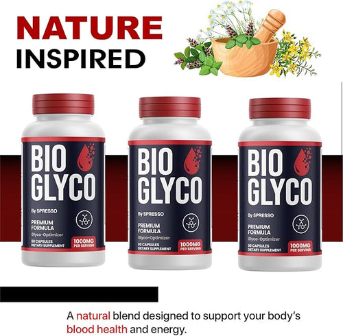 (1 Pack) Bio Glyco Capsules Official BioGlyco Blood Health Support Supplement Pills Advanced Formula with All Natural Ingredients for Healthy Circulation &amp Wellness Support (60 Capsules)