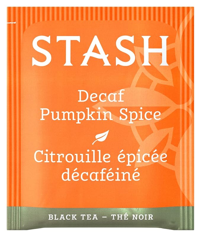 Stash Tea Decaf Pumpkin Spice Black Tea - Decaf Non-GMO Project Verified Premium Tea with No Artificial Ingredients 18 Count (Pack of 6) - 108 Bags Total