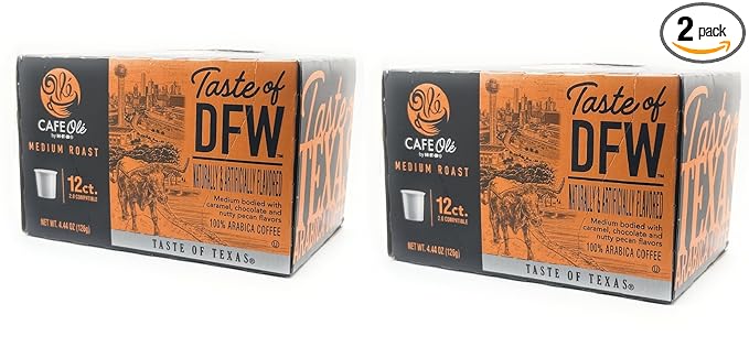 Cafe Ole HEB Single Serve Coffee Pods 12 count - 2 boxes (Taste of DFW)