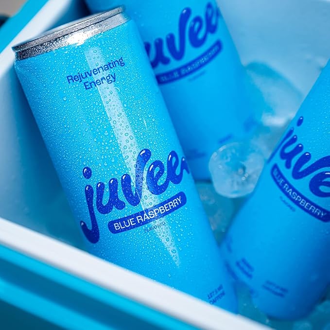 Watermelon Lime &amp Blue Raspberry Juvee Rejuvenating Energy Drink – 12 oz Cans 12-Pack Each – Sugar Free 127–128mg Natural Caffeine per Can Zero Sugar Low Calorie Clean Energy &amp Mental Foc