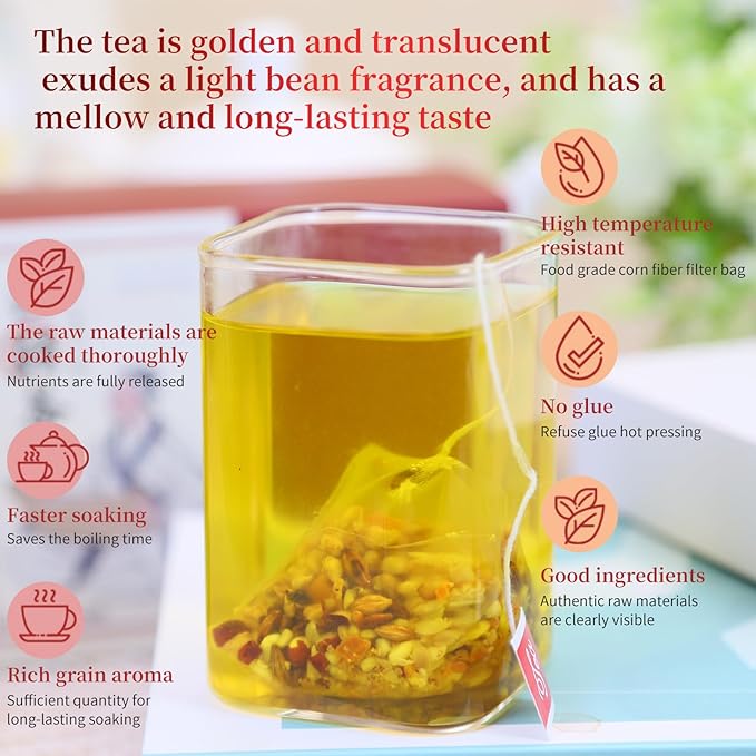 DOZO Shiqing Tea Dampness Clearing Herbal Tea Red Bean Coix Seed Tea Bags 11.25oz/320g(30pack) Dispelling Dampness Tea 红豆薏米茶 祛湿茶 去湿茶 湿清茶
