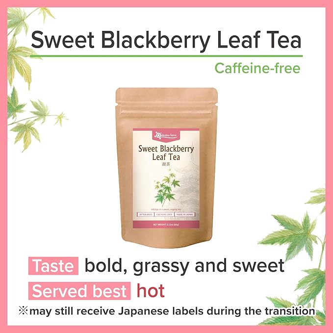 Onkatsu Farm Sweet Blackberry Leaf Premium Japanese Tea Bags Bold Herbaceous Flavor Hot or Iced Caffeine Free 30 Total Tea Bags
