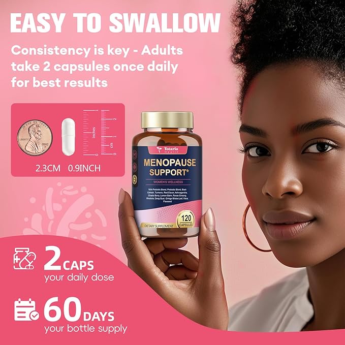 40-in-1 Menopause Supplements for Women Multibenefit &amp Complete Black Cohosh for Hot Flashes Night Sweats &amp Hormone Balance w/ Probiotics DIM Vitex Dong Quai Red Clover and More 120 Ve