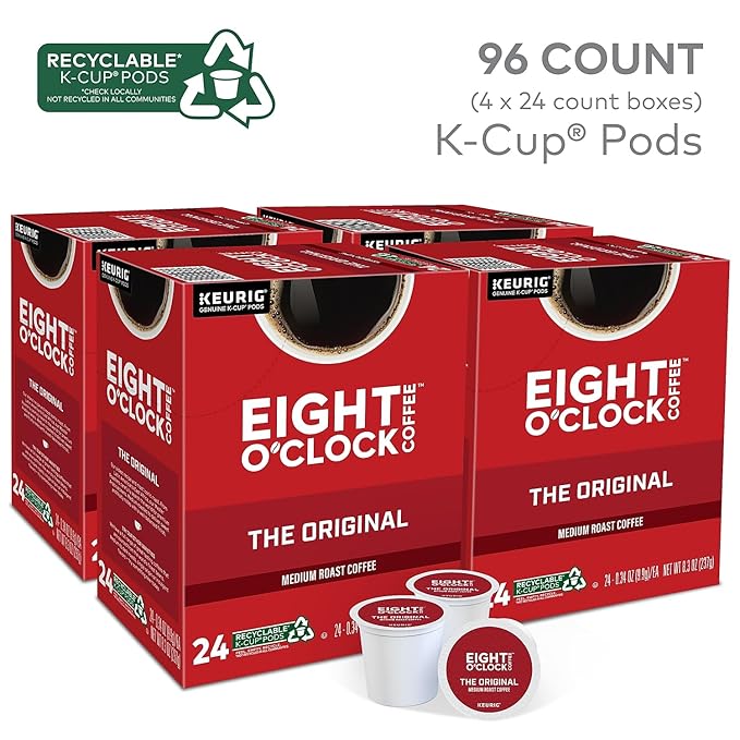 Eight O'Clock Original Coffee Keurig K-Cup Pods Medium Roast 96/Carton (64053)