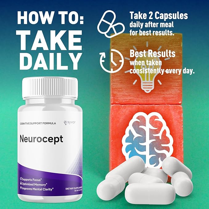 (3 Pack) Neurocept Capsules Official Neurocept Brain Supplement Pills with All Natural Ingredients Advanced Formula Support Pills with Max Strength Premium Vitamins for Women &amp Men (180 Capsules