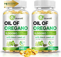Oil of Oregano with Black Seed Oil 90/280/560/840 Softgels 9000mg Per Serving – 2-in-1 Oregano Supplement for Immune Health with High Carvacrol &amp Thymoquinone | Plant-Based Non-GMO