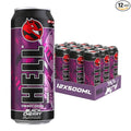HELL BLACK CHERRY Energy Drink | +20% More Caffeine | Vitamins B2 B3 B6 B12 C &amp D | No Preservatives | Environmentally Friendly Packaging | 12 x 500 ml | Compatible with HELL Energy
