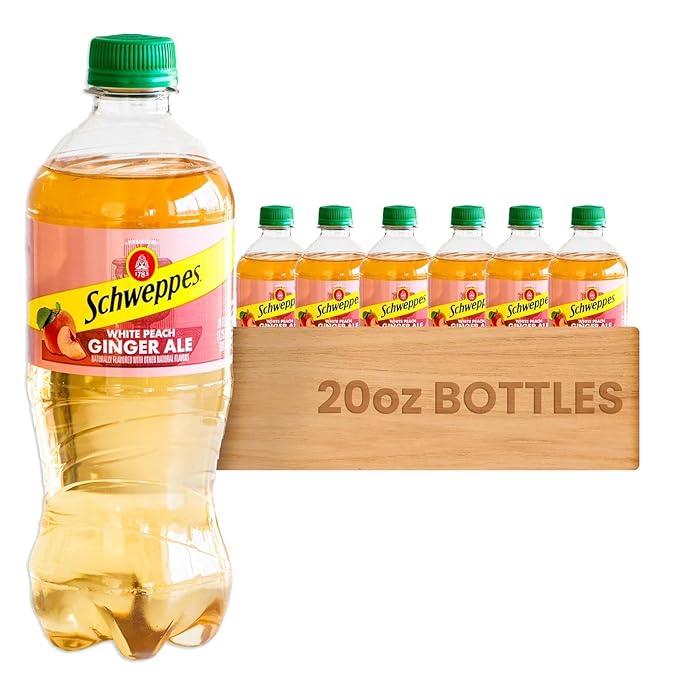 Schweppes Ginger Ale - Refreshing Crisp Delicious - 12 20oz Bottles (20oz White Peach)