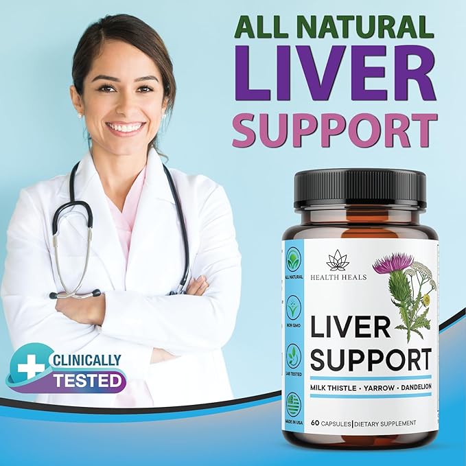 Liver Cleanse &amp Repair Formula - Herbal Liver Support Supplement with Milk Thistle Dandelion Root Turmeric Artichoke Extract for Liver Health - 180 Count