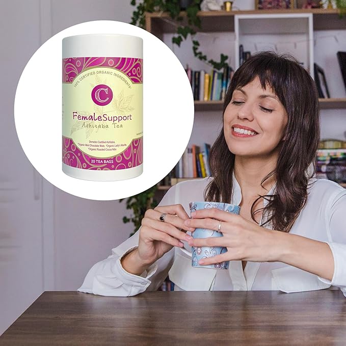Dr. Cowan’s Garden Organic Ashitaba Tea - 20 Teabags - Female Support Hormone Balance - Supports Periods &amp PMS Healthy Cycle Tea with Mint Chocolate Maté Lady’s Mantle &amp Ashitaba Herbs Grow