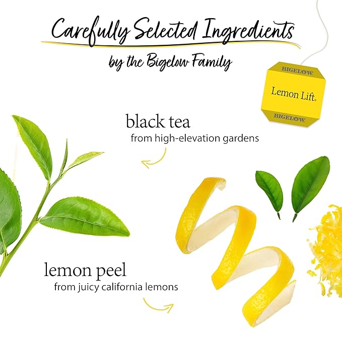 Bigelow Tea Lemon Lift Black Teabags Box Caffeinated 20 Count Pack of 6