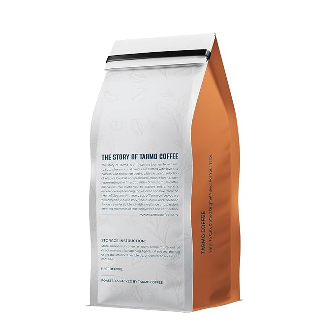 Tarmo Coffee | OFFICE GRIND - Low Acid Ground Coffee Vietnamese Coffee Premium Arabica &amp Robusta Blend Medium Roast Coffee 12 Oz Bag