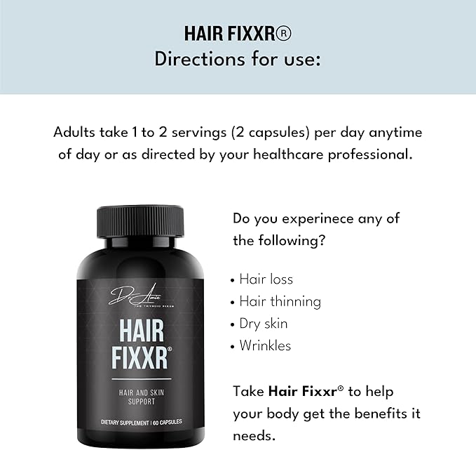 Hair by Dr. Amie | Premium Collagen Protein Complex | Hair and Skin Support | 30 Day Supply 60 Capsules
