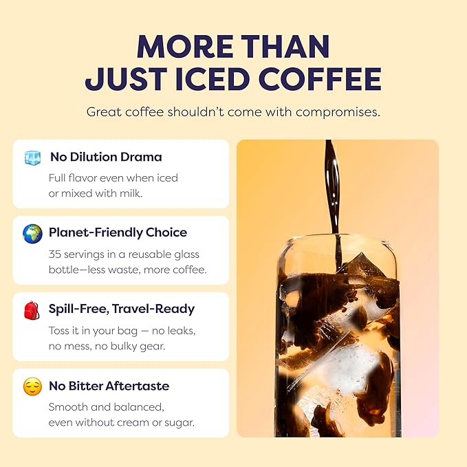Coffee Concentrate - Cold Brew Coffee Perfect for Hot or Iced Instant Coffees Hot Drinks Cold Brew Concentrate 5 Pack - Original Decaf