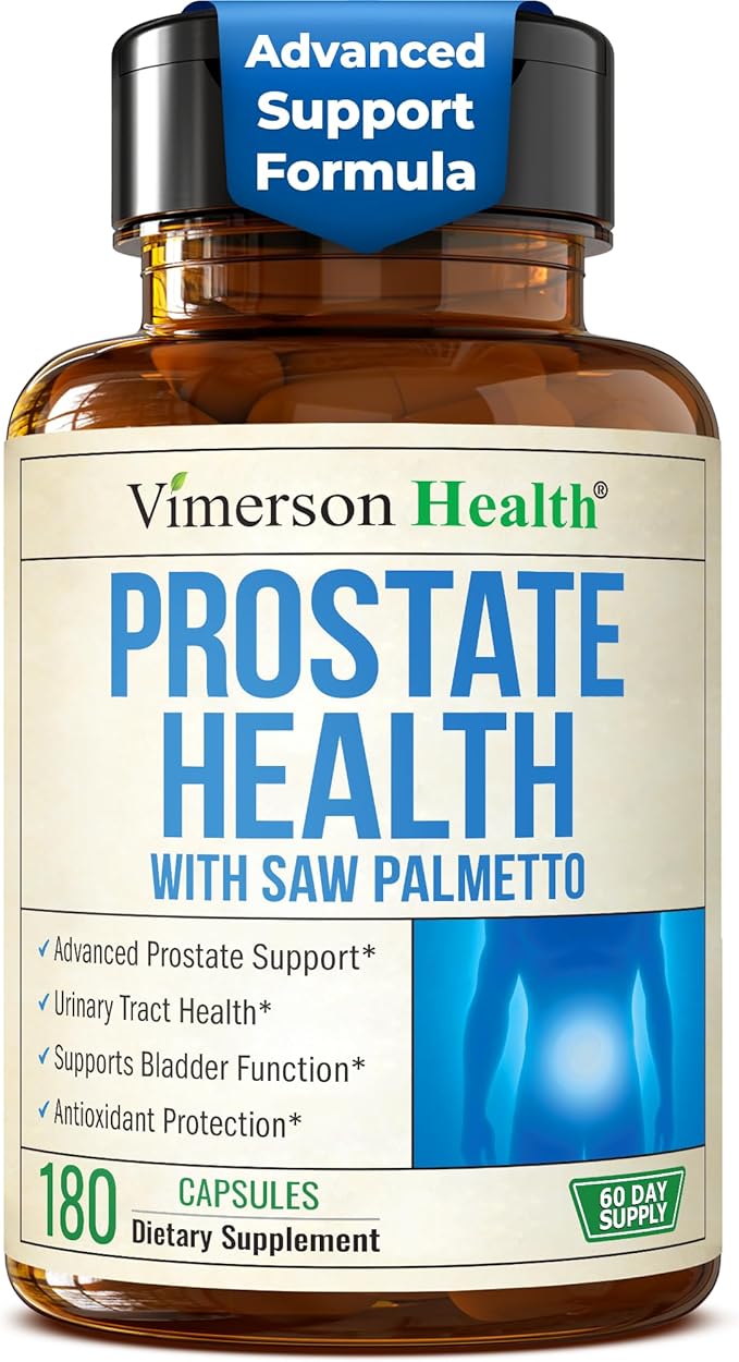 Prostate Health Supplements for Men with Saw Palmetto Plant Sterols (Beta-sitosterol) Zinc &amp Selenium – Total Prostate Supplements for Men for Bladder Urinary Tract &amp Prostate Support – 180