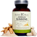 Herbal Roots Panax Ginseng | Organic Korean Ginseng Root Powder | 1000mg | High Ginsenosides for Energy &amp Performance | 60 Vegan Capsules