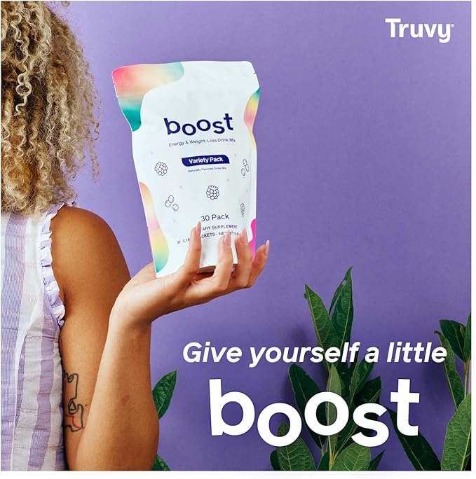 Truvy Boost Drink Variety Pack | 30 Stick Packs | Long-Lasting Energy Drink Mix with S³ Technology | Clean Focus and Vitality Support | Supports Clarity Endurance and Metabolism