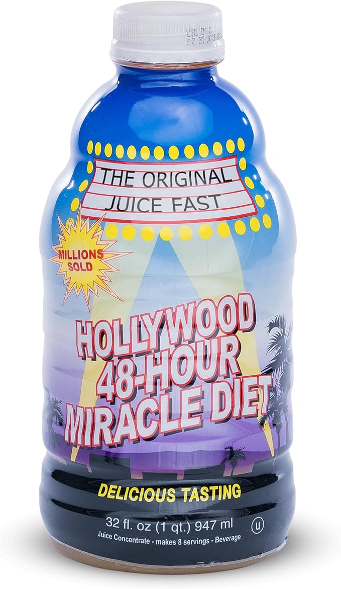 Hollywood diet 48 Hour Detox Cleanse Drink 1 Pack B-Vitamin Infused Juice for Body Reset Hydration and Energy | Ideal for Intermittent Fasting Bloating Support Event Prep - Fruity Flavor 32 oz