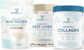 WONDERCOW Collagen Peptides + Grass-Fed Beef Liver Capsules + Beef Protein Isolate with Bovine Colostrum – Non-GMO Wellness Bundle – 3-in-1 Daily Support