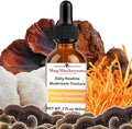 Daily Routine Mushroom Tincture High Potency Double Extracted 60 Daily Doses Blend of Lion's Mane Cordyceps Reishi Turkey Tail and Chaga