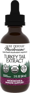 Host Defense Turkey Tail Extract - Digestive Health &amp Immune Response Support Supplement - Mushroom Supplement for Gastrointestinal &amp Gut Microbiome Support - 2 fl oz (60 Servings)*