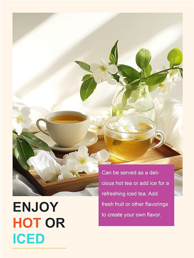 TeeLux Decaf Jasmine Green Tea Decaffeinated Jasmine Scented Green Tea Loose leaf Pleasant Aroma &amp Smooth Taste 16oz