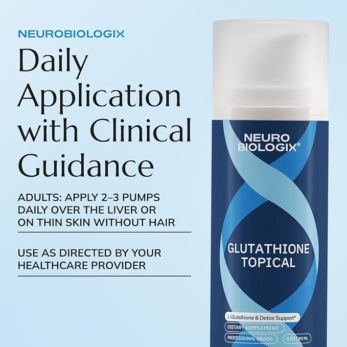 Neurobiologix Glutathione Topical Cream Transdermal L-Glutathione with Vitamin E B12 B3 &amp Folate L-Carnosine Essential Oils &amp Antioxidants Immune &amp Cellular Wellness Support 1.7 Oz