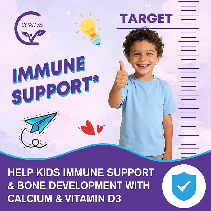 Kids Sleep Gummies Magnesium Glycinate 100/200 mg + 200/400 mg Calcium Citrate for Kids 4+ w/L-Theanine B6 Zinc D3K2 &amp GABA Lemon Balm Chamomile Extract for Zzz &amp Relax Bone Muscle -1
