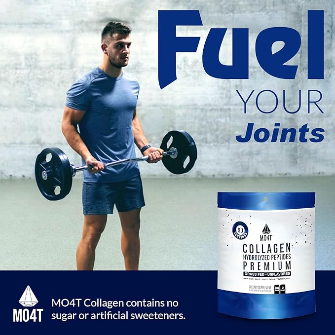MO4T Collagen Peptides- Grass-Fed Collagen- Hydrolyzed Collagen Powder- Unflavored- 2 Pounds Collagen- Large Collagen Powder