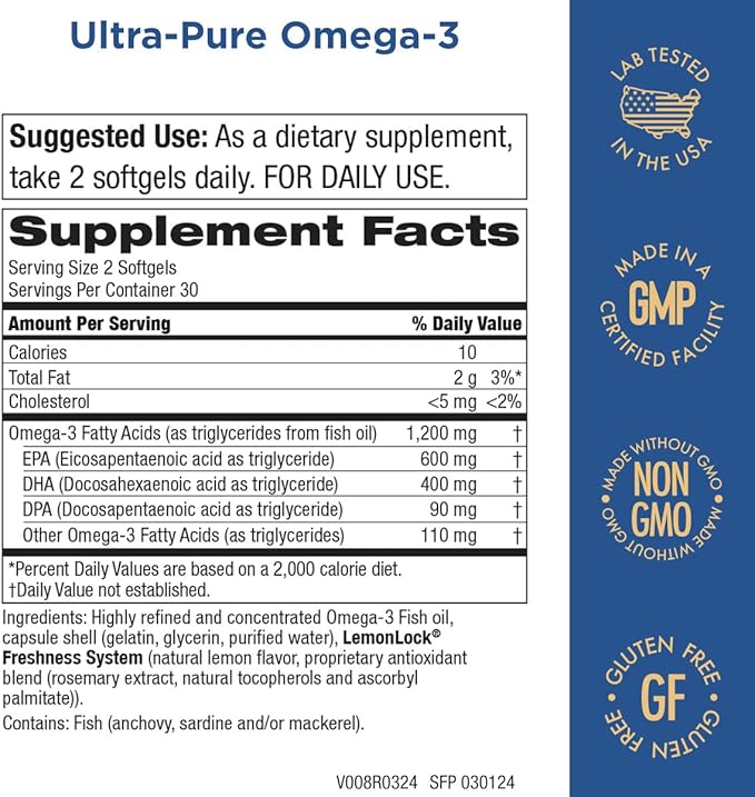 Purity Products - Ultra Pure Omega 3 60 softgels