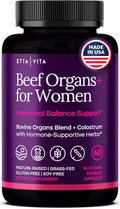 Primal Beef Organ Supplement for Women (Made in USA) Boosted w Shatavari Maca Ashwagandha and Chasteberry - Grass Fed Uterus Ovary Liver Kidney Heart Bone Matrix Gotu Kola and Queen Colostrum