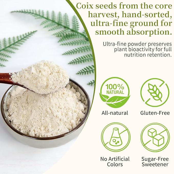 100% Pure Coix Seed Powder 400g/14.1oz Job's Tears Powder Pure Natural 200 Mesh Ultra-fine for Tea &amp Soup No Additives Vegan Caffeine Free 薏米粉 薏仁粉