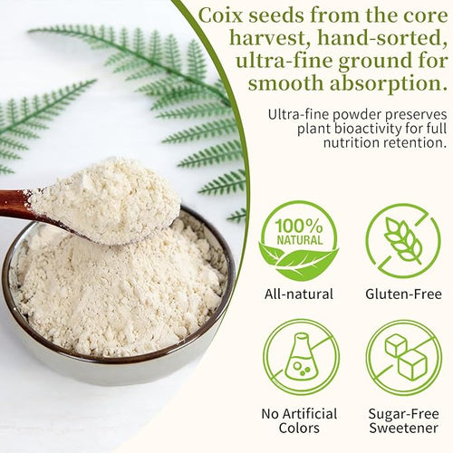 100% Pure Coix Seed Powder 400g/14.1oz Job's Tears Powder Pure Natural 200 Mesh Ultra-fine for Tea &amp Soup No Additives Vegan Caffeine Free 薏米粉 薏仁粉