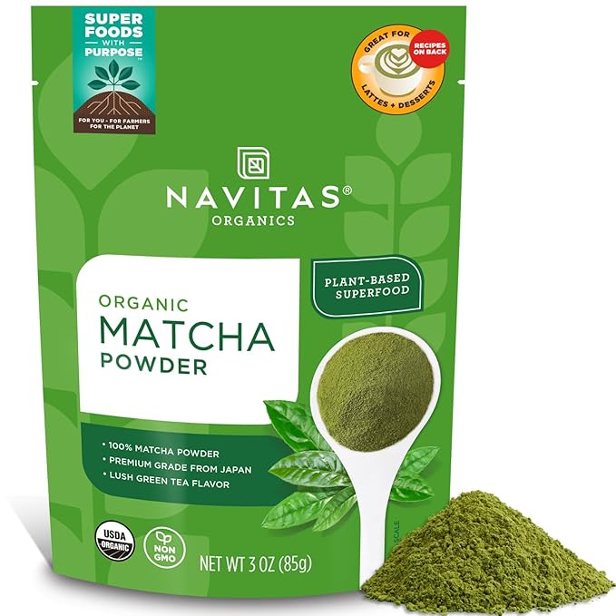 Navitas Organics Matcha Powder – For Tea Lattes Smoothies Desserts &amp More – Energy &amp Antioxidants – Premium Culinary Grade – USDA Organic Non GMO Gluten Free Kosher Vegan (3oz. Bag 85 S