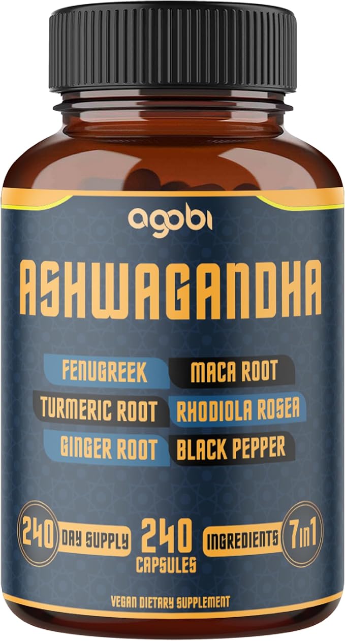 240 Capsules - 8 Month Supply - 7in1 with Fenugreek Maca Turmeric Rhodiola Ginger and Black Pepper - Mood Strength Spirit and Energy Support Supplement