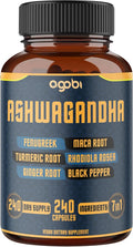 240 Capsules - 8 Month Supply - 7in1 with Fenugreek Maca Turmeric Rhodiola Ginger and Black Pepper - Mood Strength Spirit and Energy Support Supplement