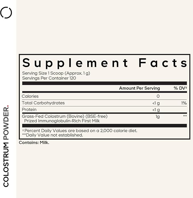 Codeage Bovine Colostrum Powder Supplement 4-Month Supply 1000mg per Serving Grass-Fed Ethically Sourced Immunoglobulin-Rich Prized First Milk Cold-Chain Pasteurized Agglomerated Non-GMO 4.3 OZ