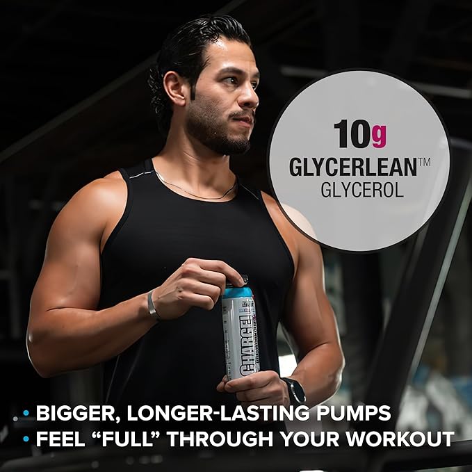 LABRADA Charge Pre Workout Tart Berry Candy RTD Drink – Pump Energy Endurance Formula with 10g Glycerol 6g L-Citrulline Malate 4g Beta Alanine 300mg Caffeine + Complete Hydration Support 12 Ser