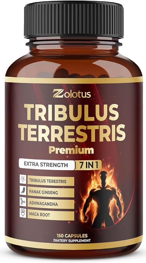 Tribulus Terrestris Supplement for Men &amp Women 5-Month Supply with Ashwagandha Panax Ginseng Saw Palmetto Maca Shilajit 150 Count
