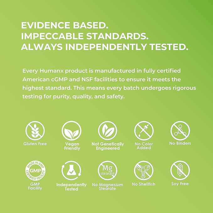 HUMANX Sulforaphane+ 602mg - USA Third Party Tested - Sulforaphane with Broccoli Seed Extract &amp Moringa - Supports Antioxidant Production Detoxification &amp Cellular Health - Broccoli Suppleme