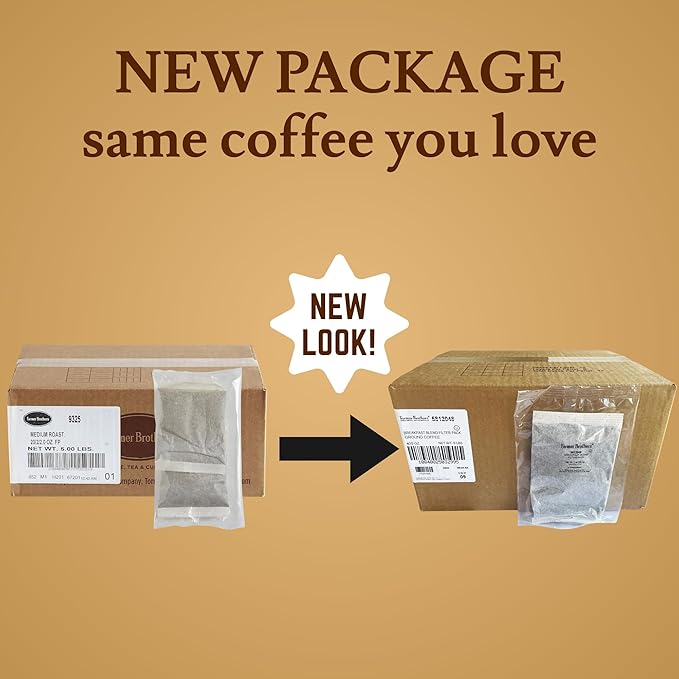 Farmer Brothers Coffee - Ground Medium Roast Breakfast Blend 2 Oz Filterpack Individually Wrapped (Bulk 40 Pack)