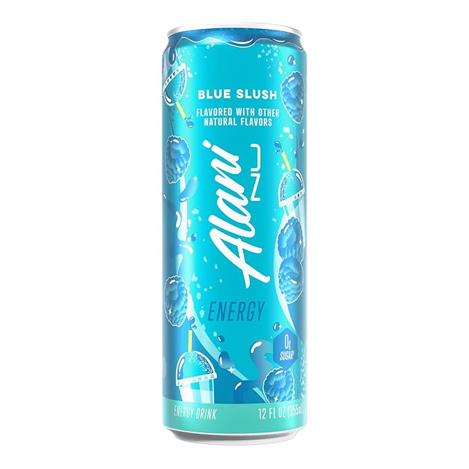 New Alani Energy Drinks Blue Slush Orange Kiss Cherry Twist New Flavors Variety Pack Sugar-Free Low-Calorie 200mg Caffeine Energy Boost Drinks 12 fl oz (Pack of 6)