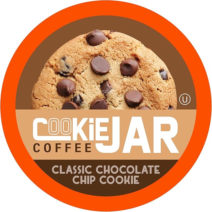 Cookie Jar Chocolate Chip Coffee Pods 40 Single-Serve Pods Compatible with Keurig K Cup Brewers Convenient Brewing Smooth Aroma